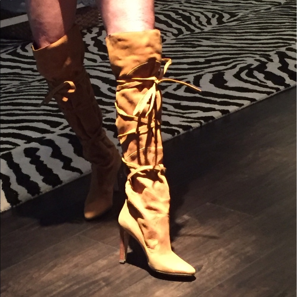 Manolo Blahnik Suede Over-the-Knee Boots