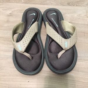 Nike Memory Foam Flip Flop Sandals Size 9 Brown