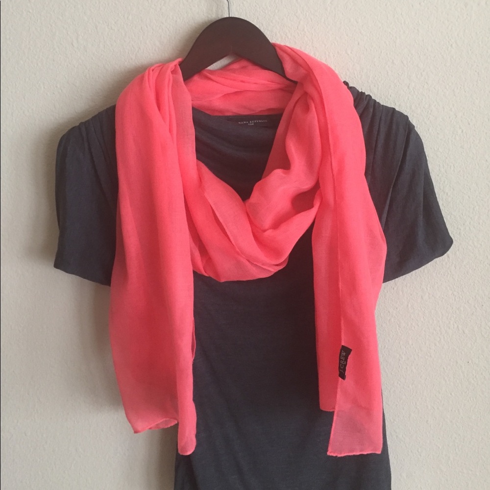 J. Crew Lightweight Coral Summer Scarf