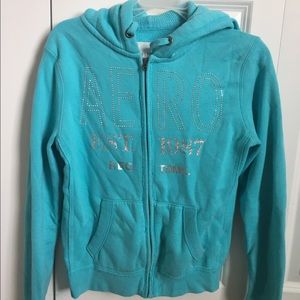 Light Blue Aeropostale Zip-Up Jacket