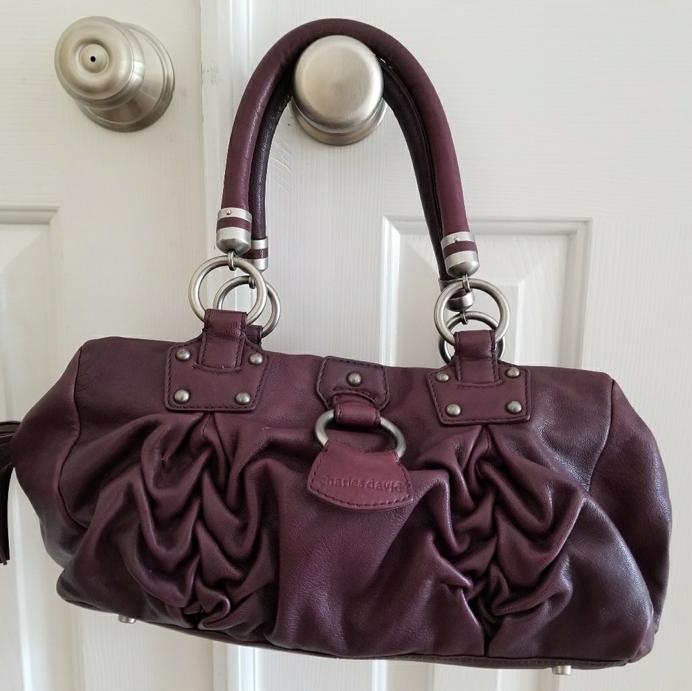 Charles David purple leather tote