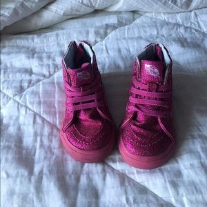 Sparkly Pink Vans High top Toddler