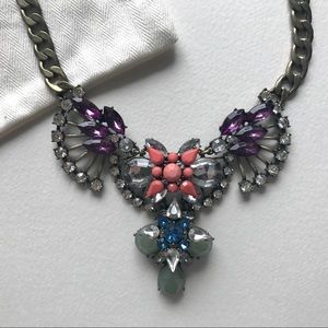 J.crew butterfly gem statement necklace