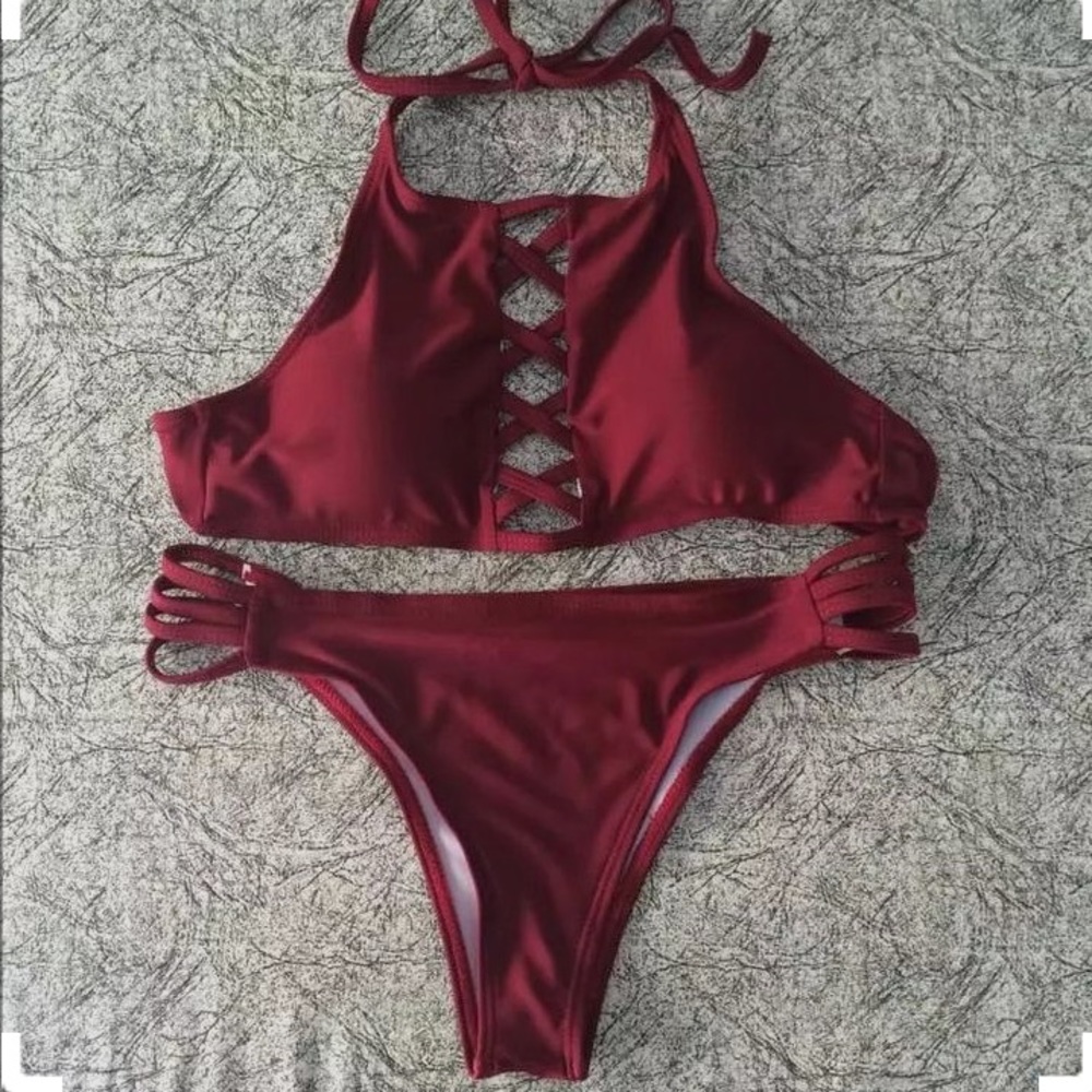 Maroon Bikini Top
