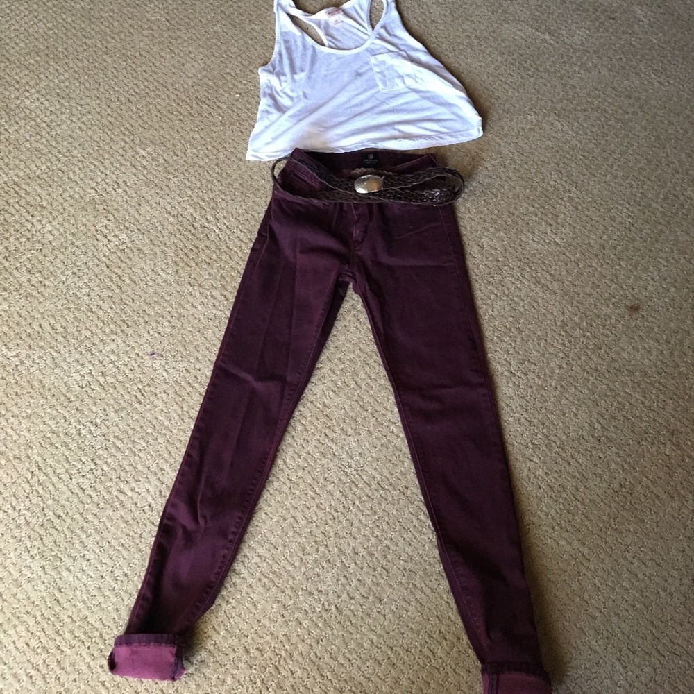 Just Black dark maroon jeans