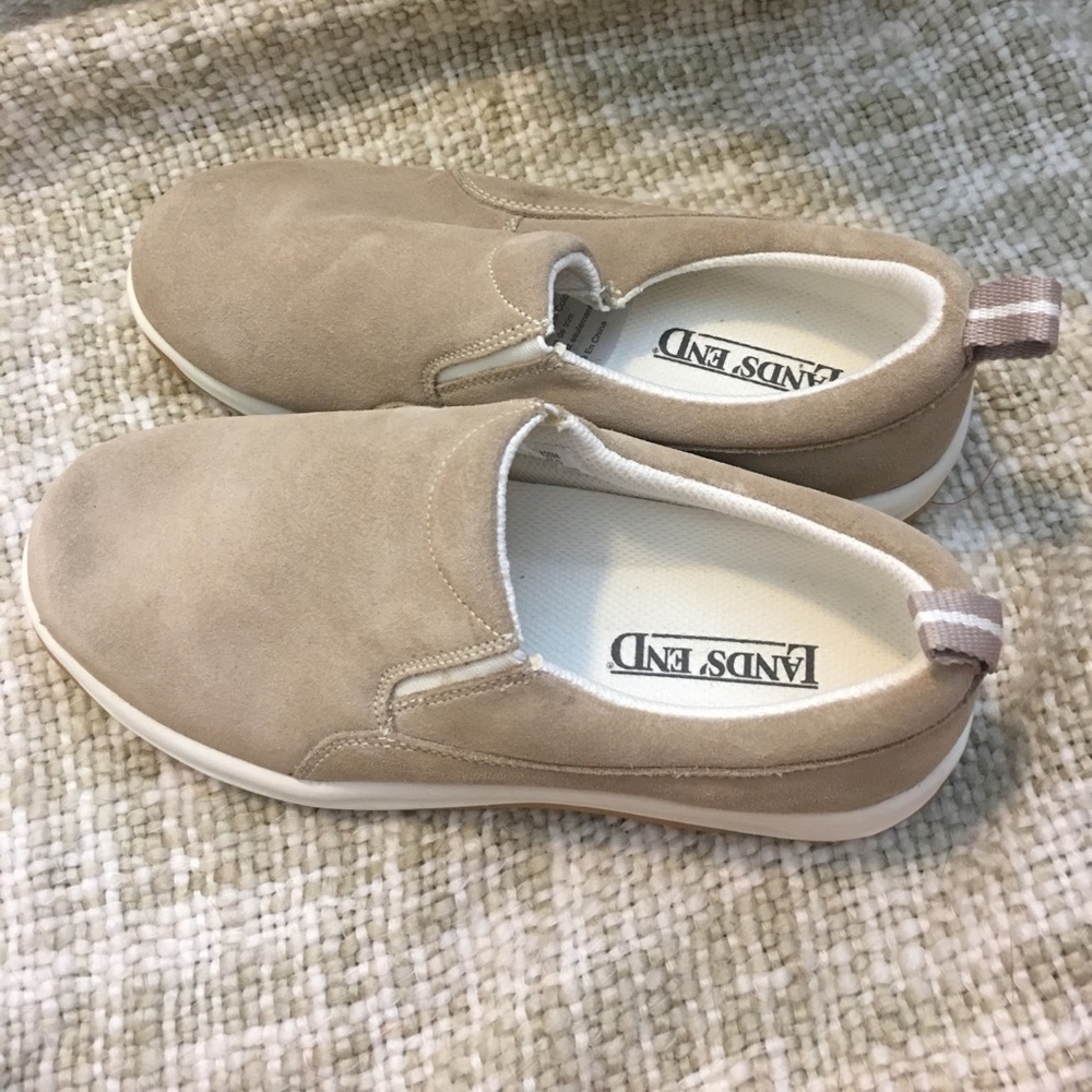 NWOT Lands End Beige Sneakers