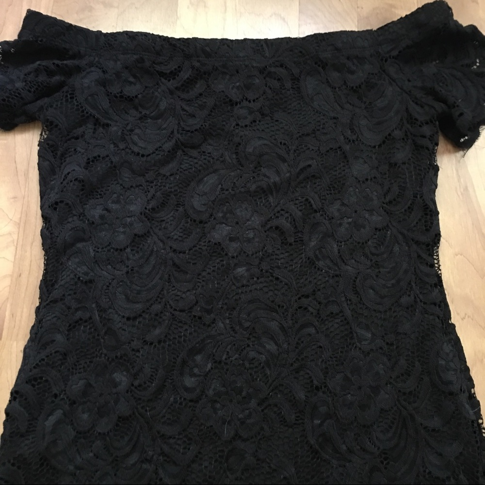 Black off the shoulder cocktail dress