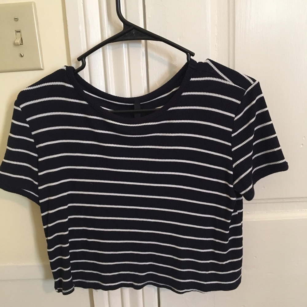 Nautical striped crop top