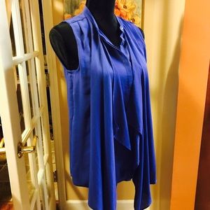 H&M Sleevless Tunic Top Flowing Button Front Sz4