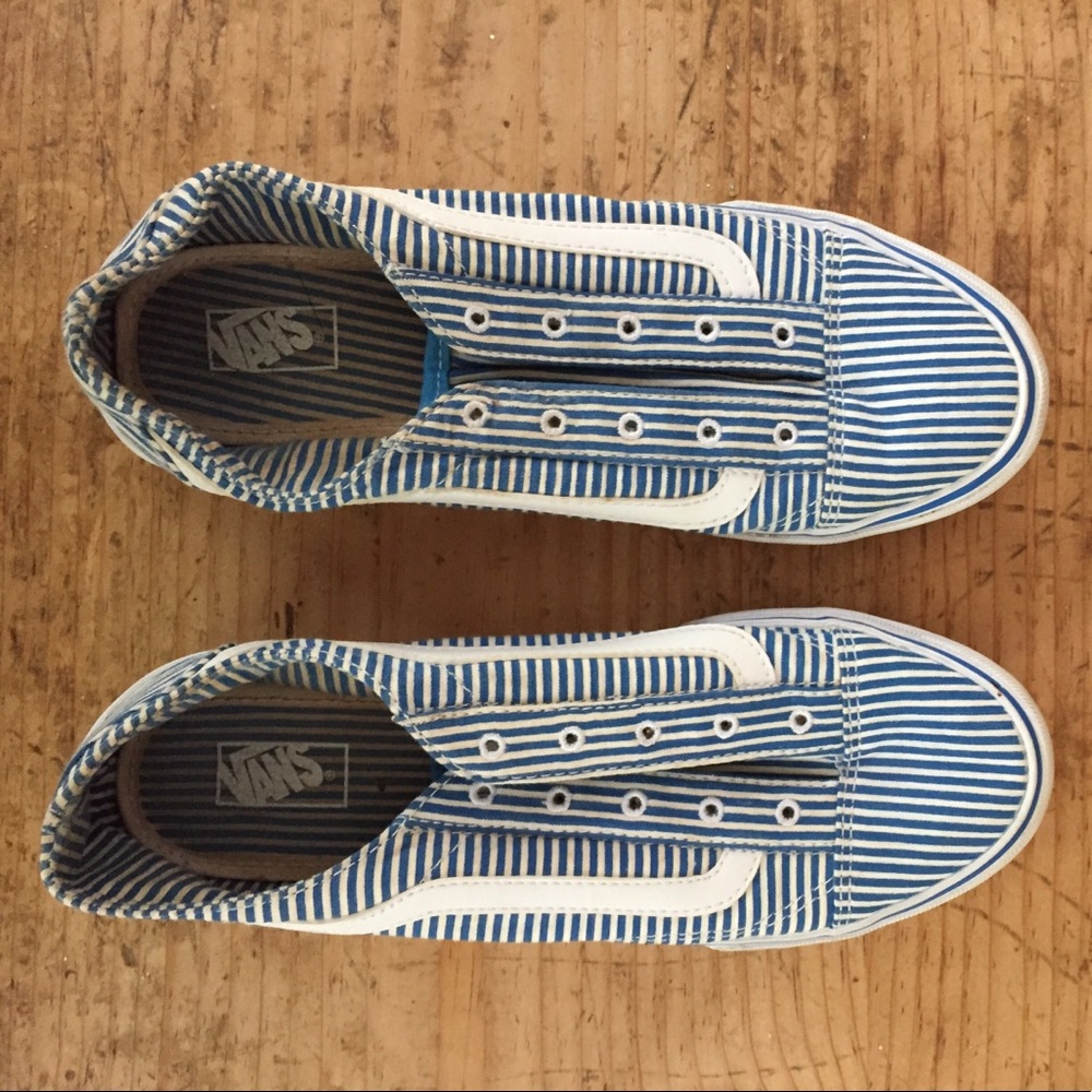 Pinstripe Van Slip-Ons