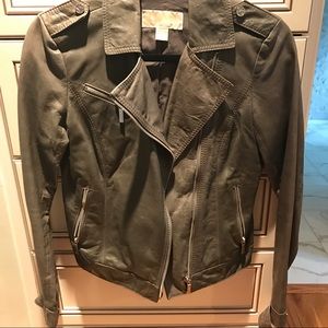 Gray leather MICHAEL KORS jacket