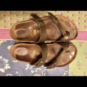 Birkenstock Mayari Golden-Brown Birko-Flor Size 38