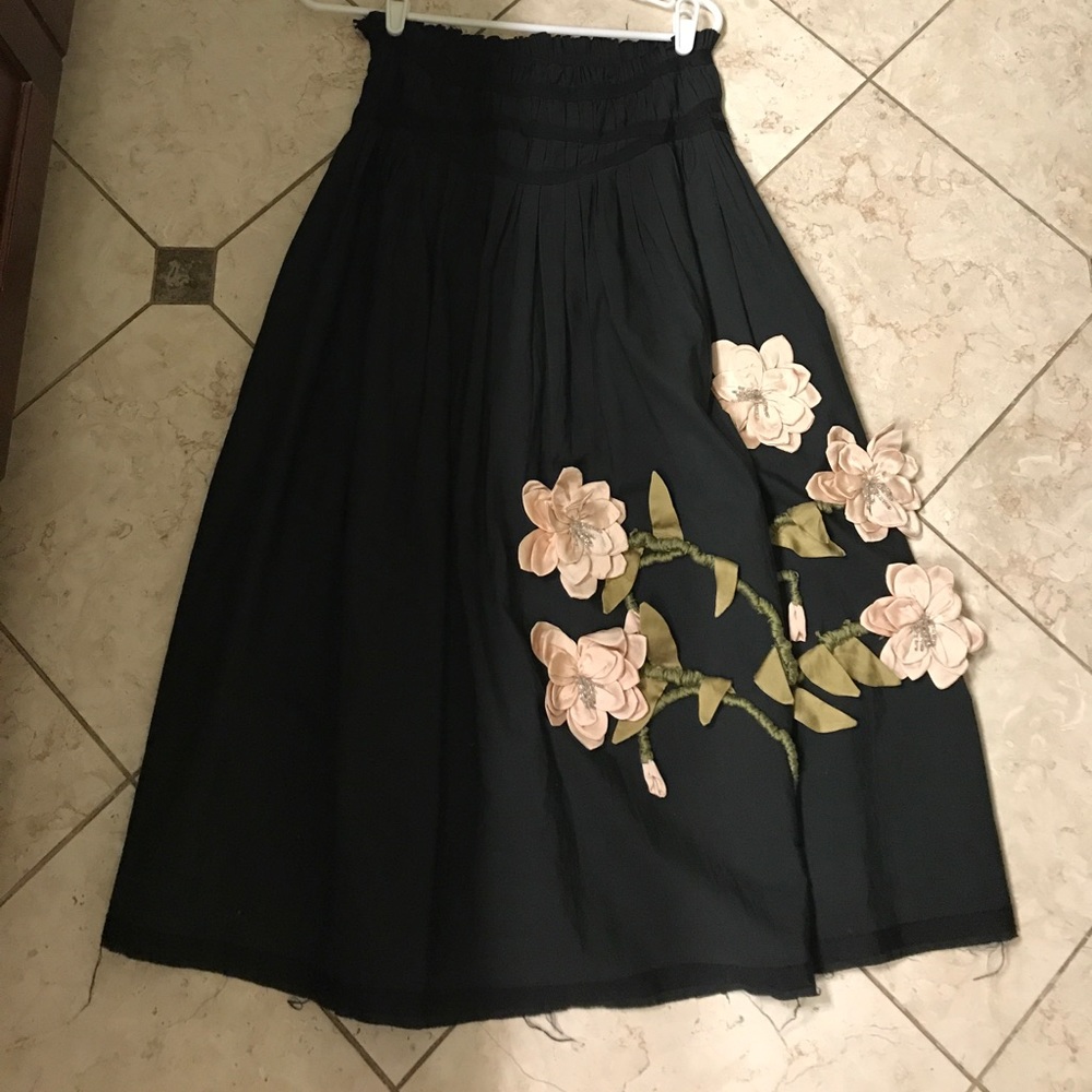 Beaded floral maxi skirt