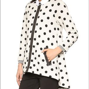 Alice + Olivia Collarless Polka Dot Coat