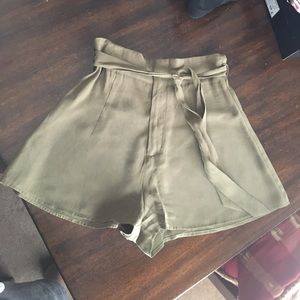 High Waisted Olive Green Shorts