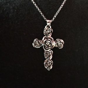 Silver Rose Cross