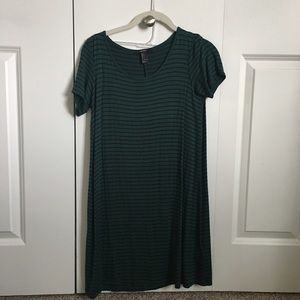 NWT!! Forest Green Striped T-shirt Dress