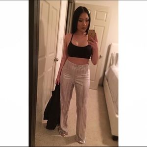 Pleated Wide Leg Trousers