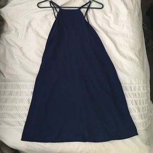 Blue casual dress.