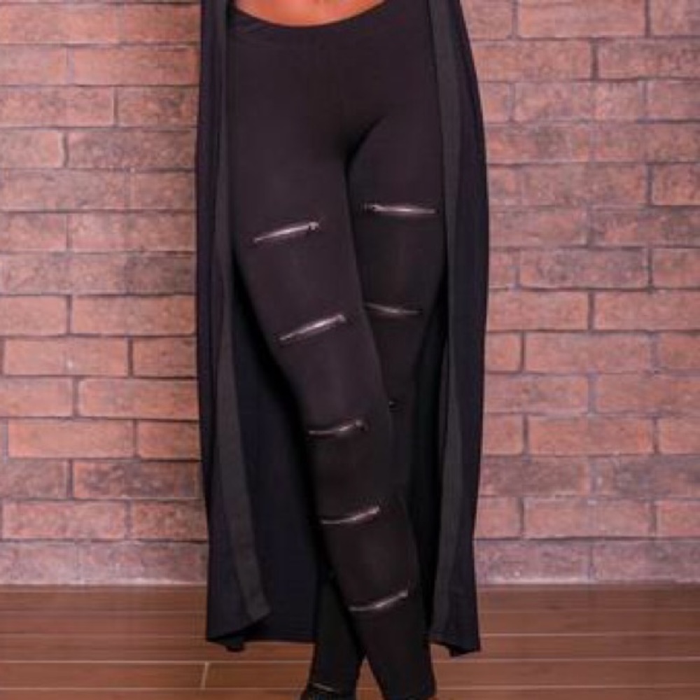 Black zipper pants