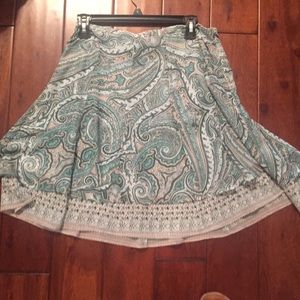 WHBM paisley knee length skirt size 8