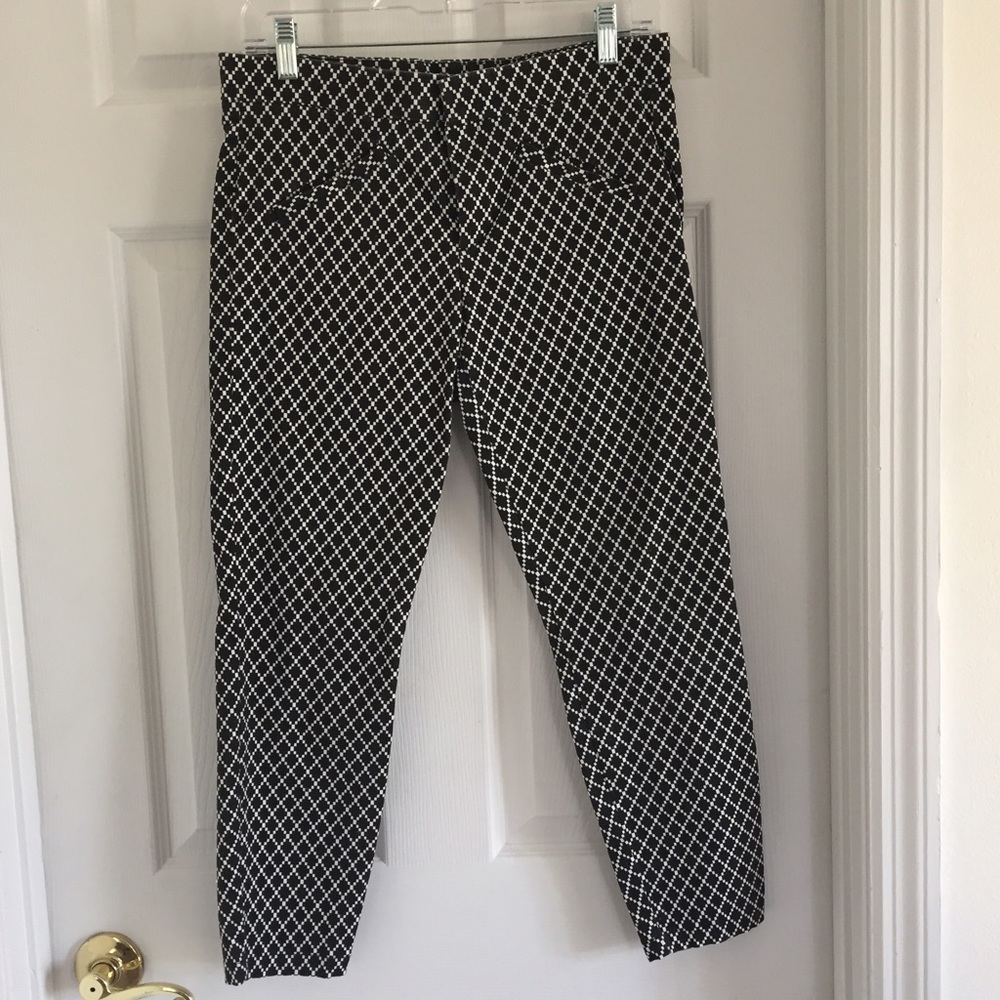 Gap Skinny Black/White Lattice Dress Pant
