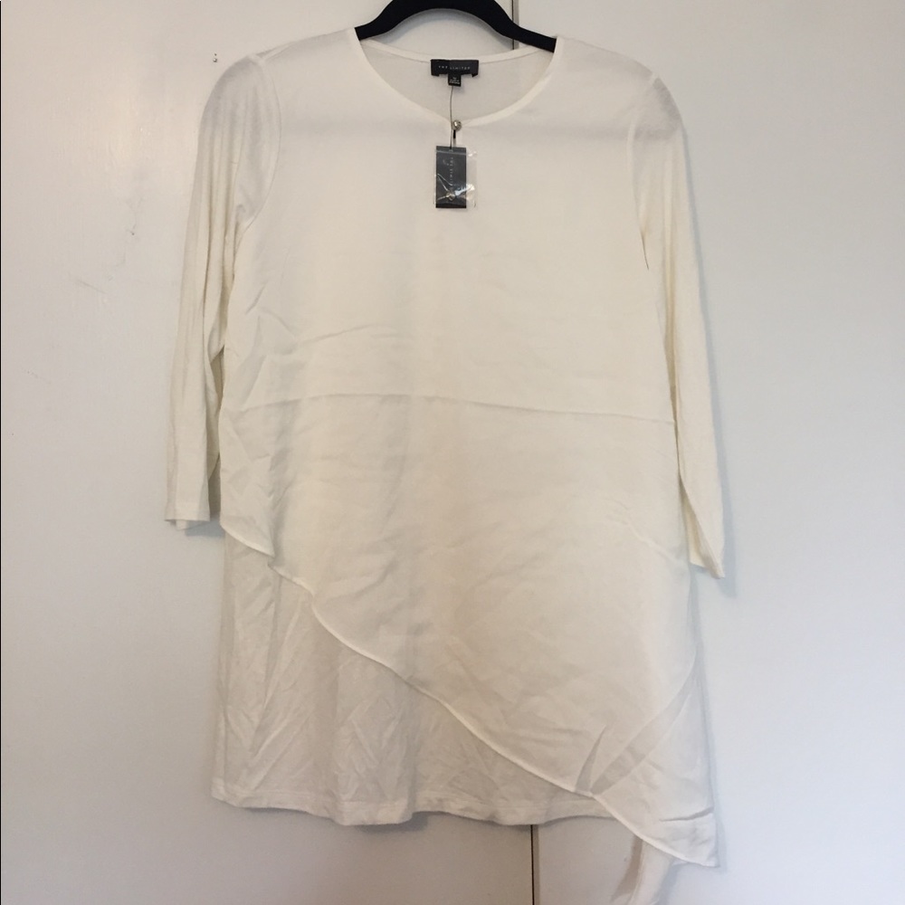 Asymmetrical Cream 3/4 Top The Limited Medium