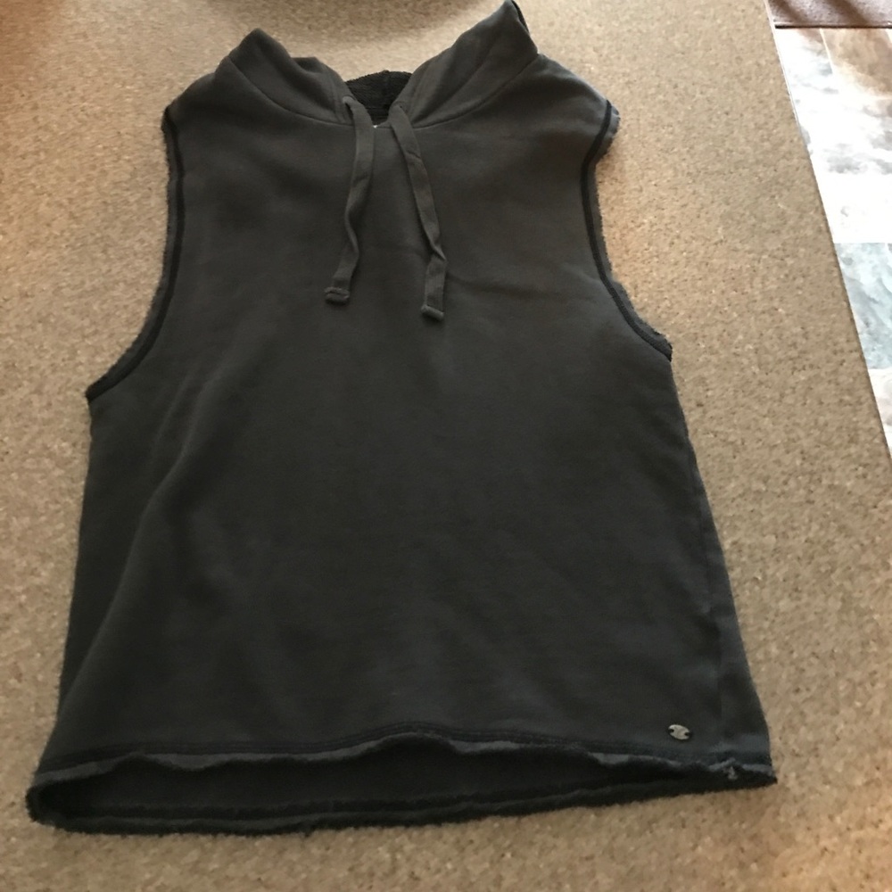 NWT XXS American eagle hooded tank top dark grey