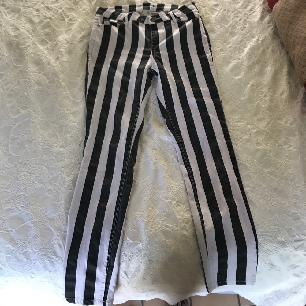Black & white stripped jeans