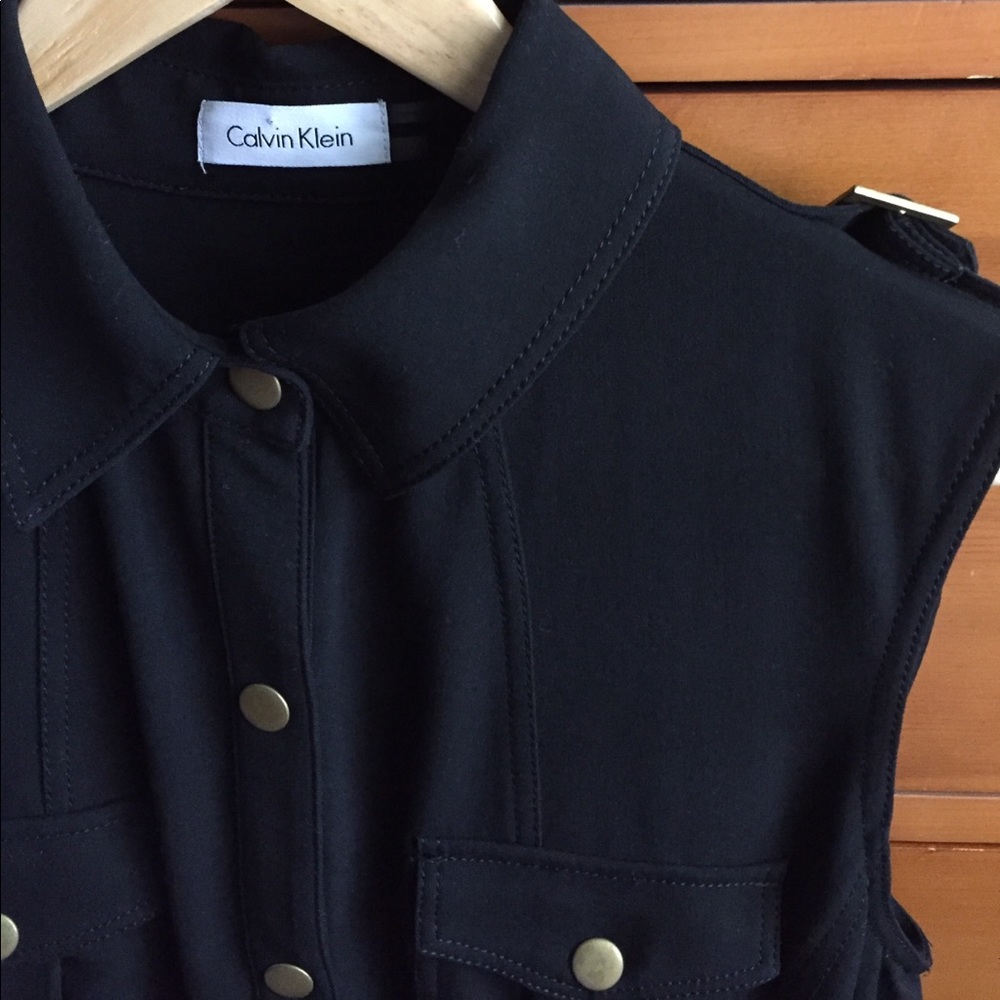 Calvin Klein black button dress