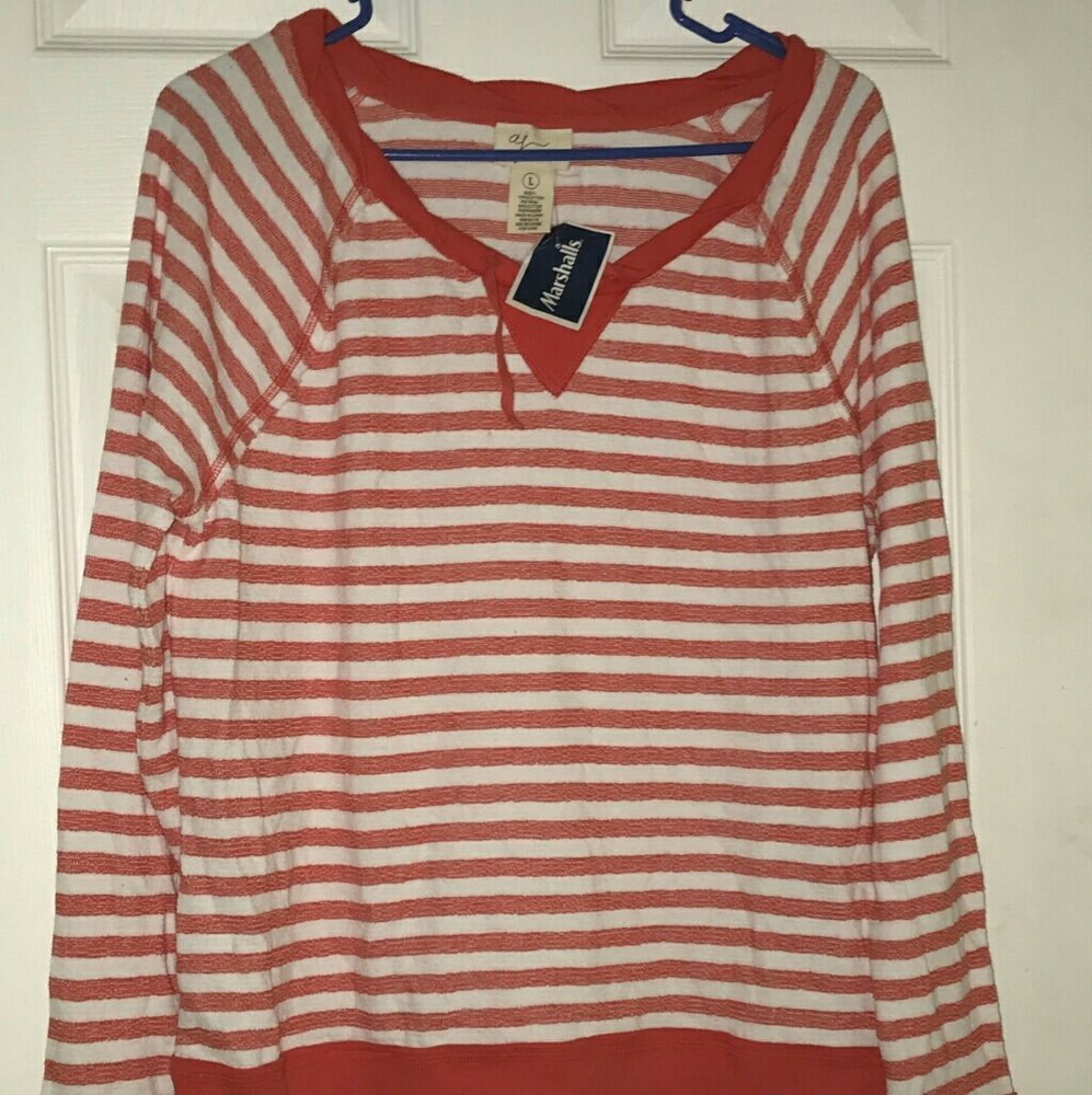 Striped drawstring sweater