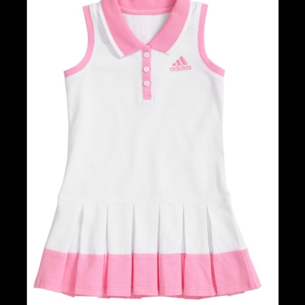 EUC Adidas Little Girls Twirl Polo Dress. Size 5.
