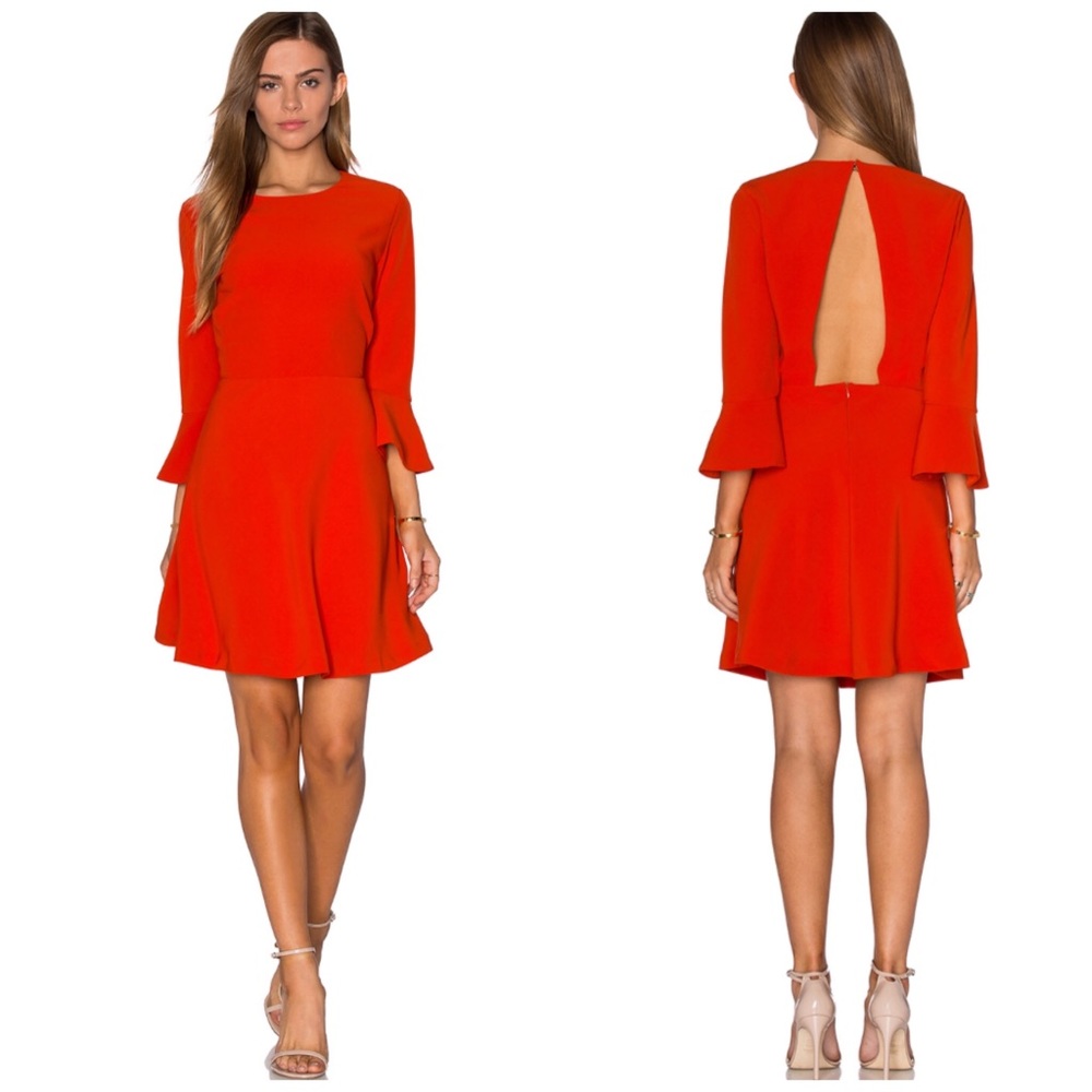 NWT Lucy Paris Orange Bell Sleeve Dress