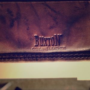 NWOT Buxton brown men's leather credit card wallet