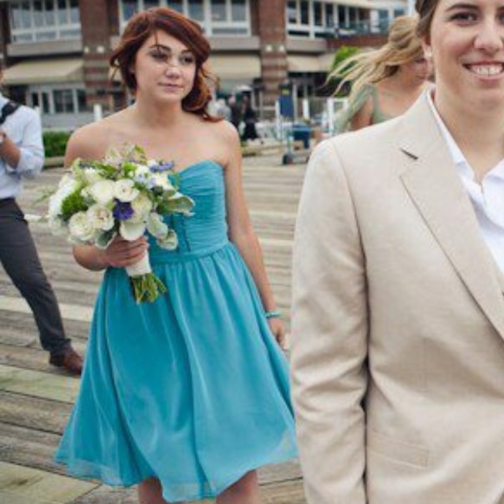 Blue chiffon dress
