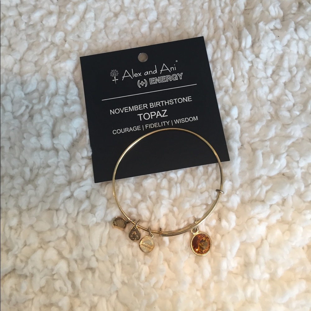 Alex and Ani Gold Topaz November Bracelet