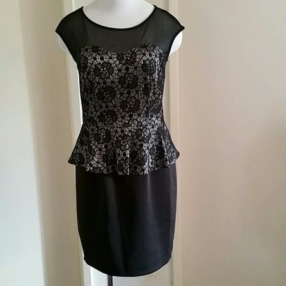 Cream n black combo peplum