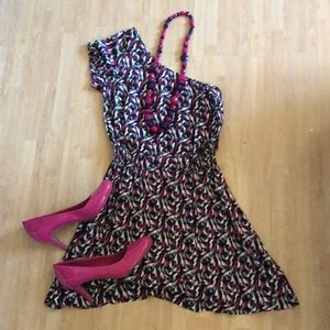 Patterned One Shoulder Dress