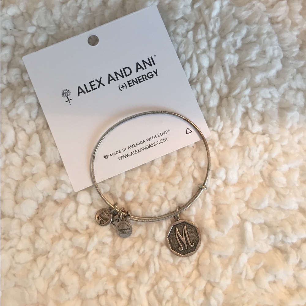 Alex and Ani Silver "M" Bracelet