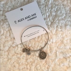 Alex and Ani Silver "M" Bracelet