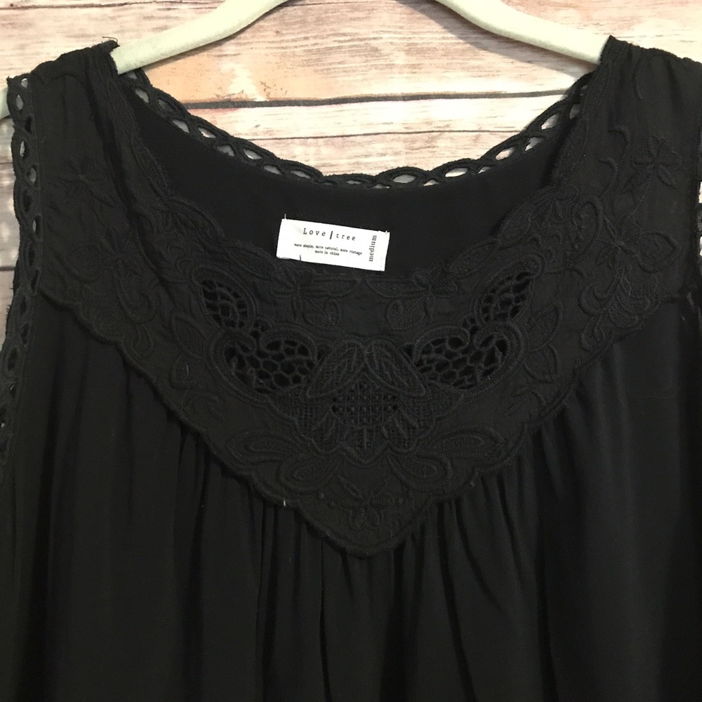 Black tunic top mini dresser swim coverup - Picture 3 of 6