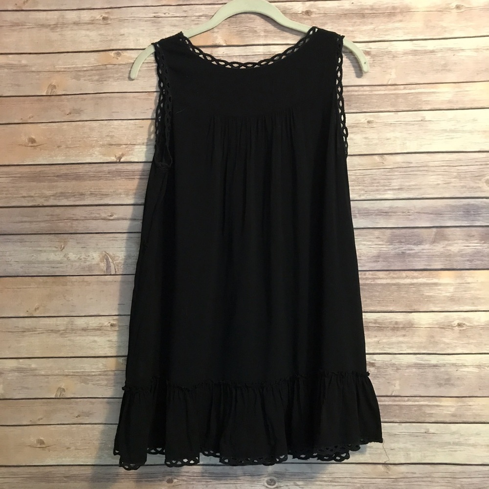 Black tunic top mini dresser swim coverup - Picture 4 of 6