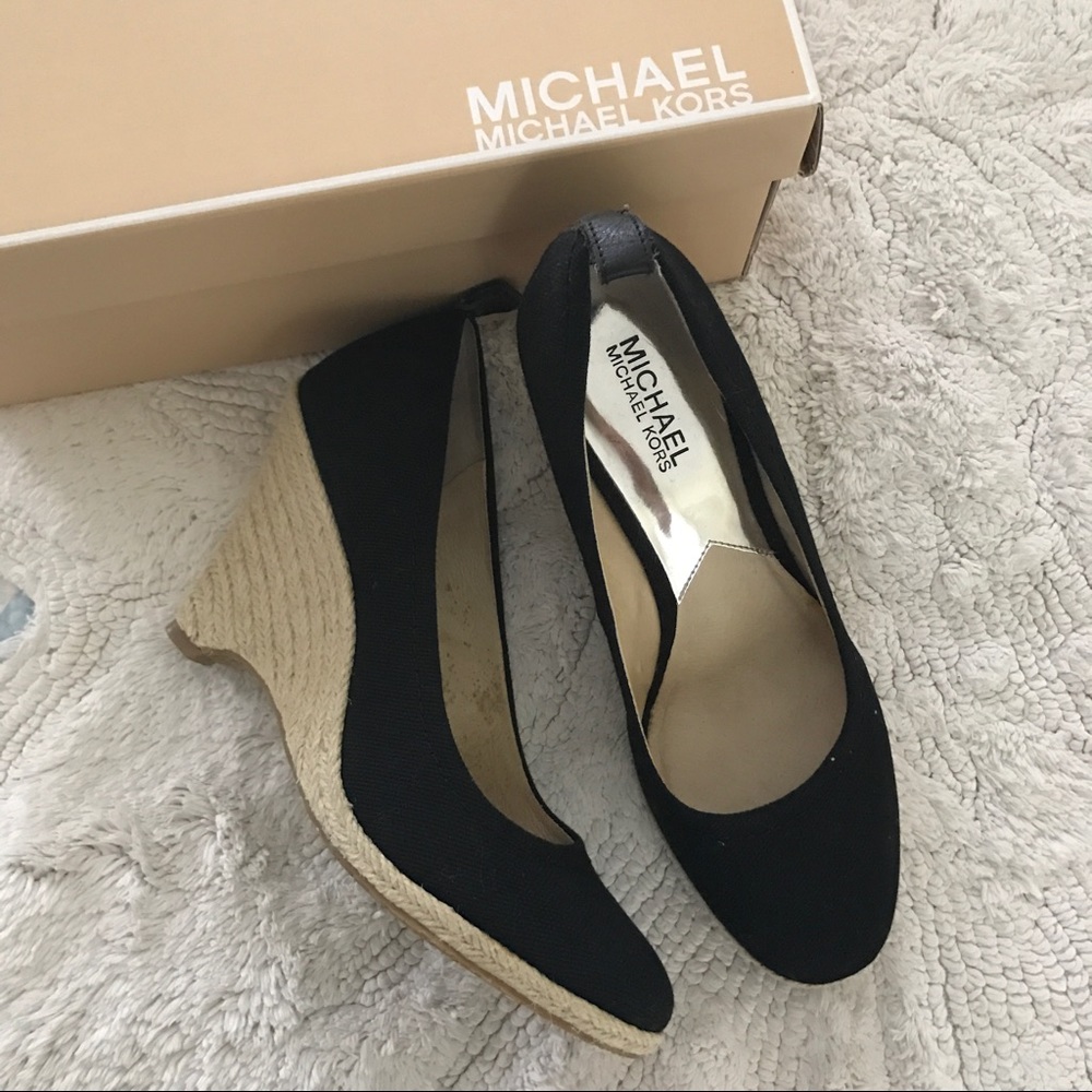 Black fabric espadrilles
