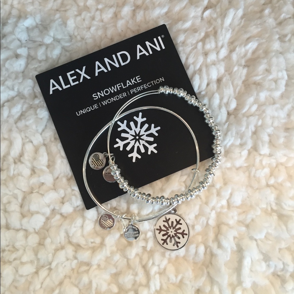 Alex and Ani Snowflake Bracelet Set