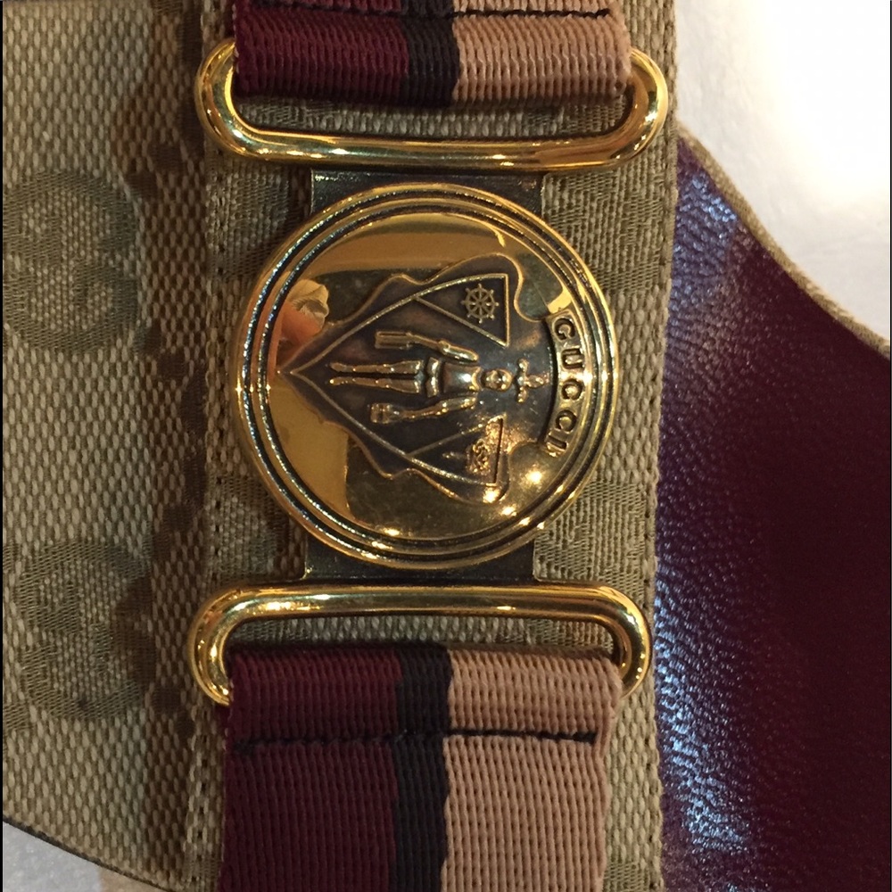 NWT Authentic Gucci slide heeled sandals size 7 - Picture 3 of 5