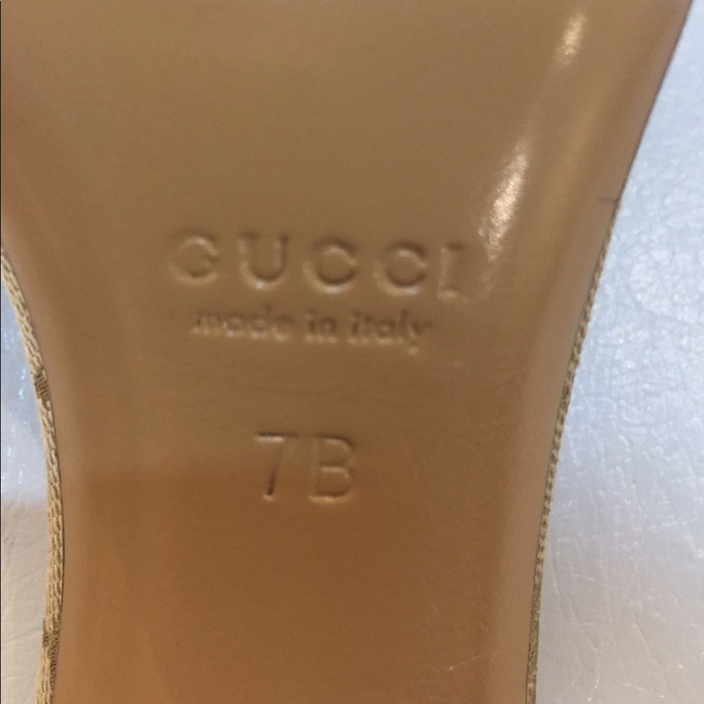 NWT Authentic Gucci slide heeled sandals size 7 - Picture 5 of 5