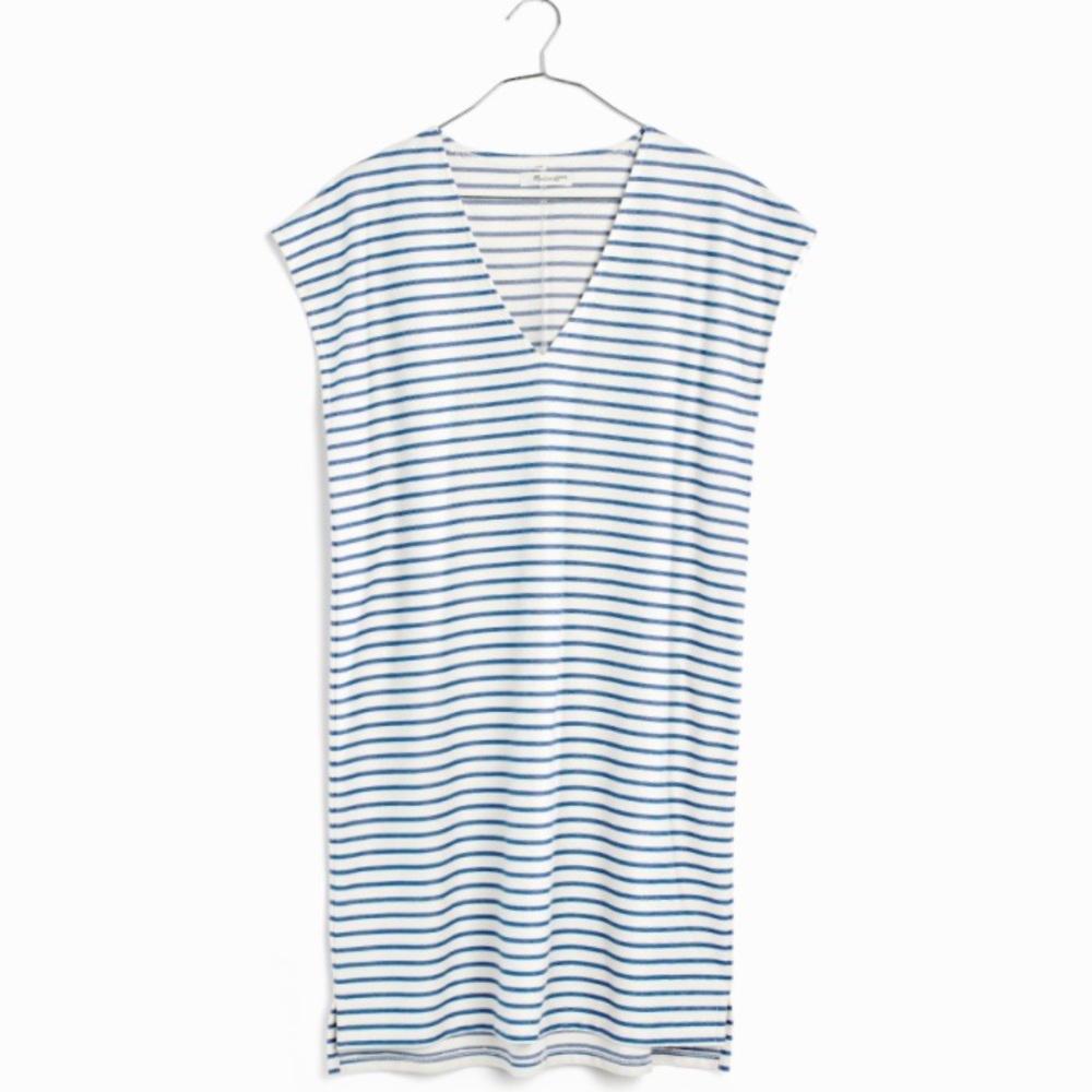 Madewell Striped Vacances Dress in blue NWOT