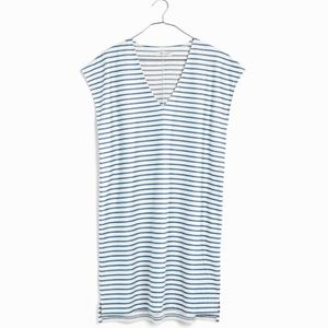 Madewell Striped Vacances Dress in blue NWOT