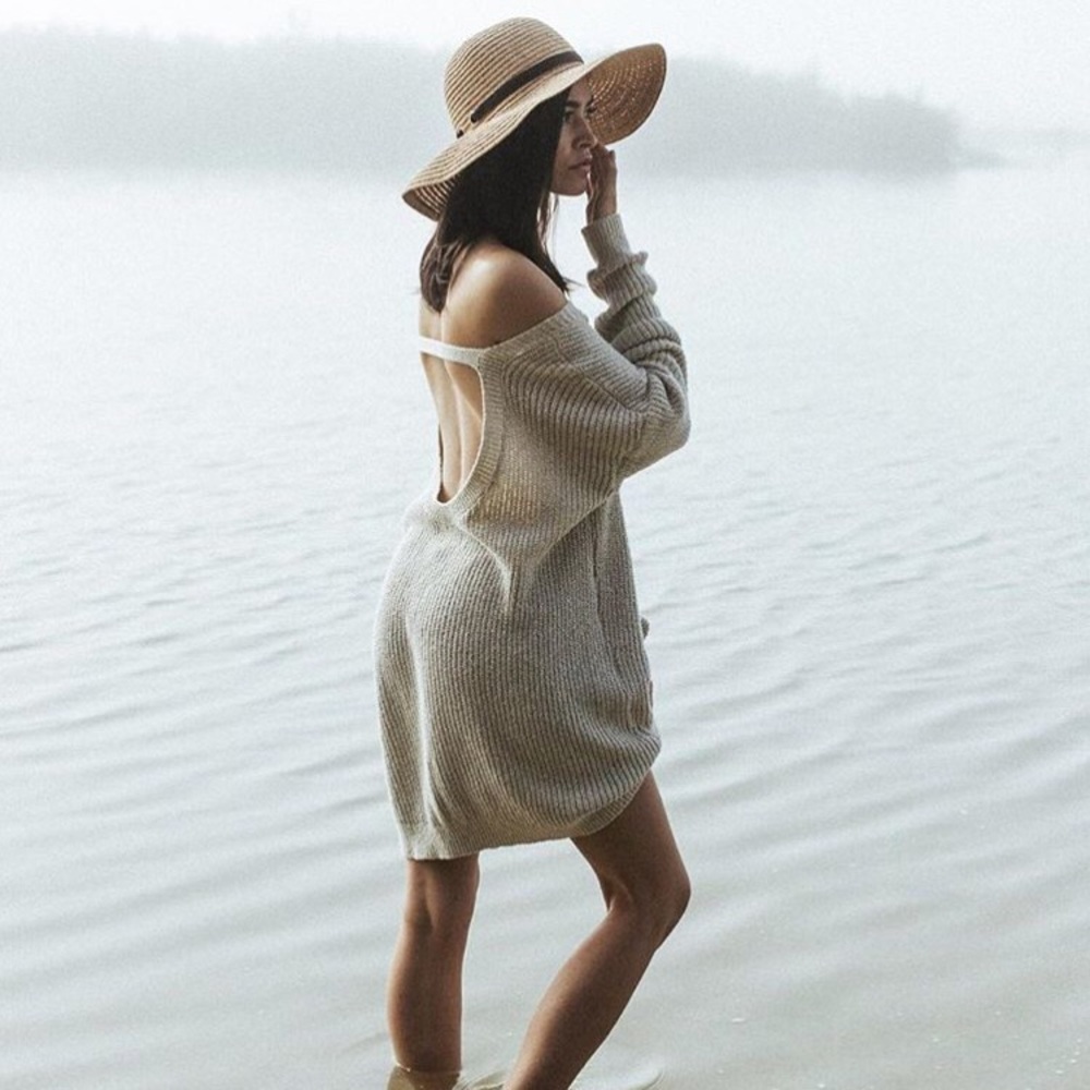 Oversized Peek a Boo back Sweater