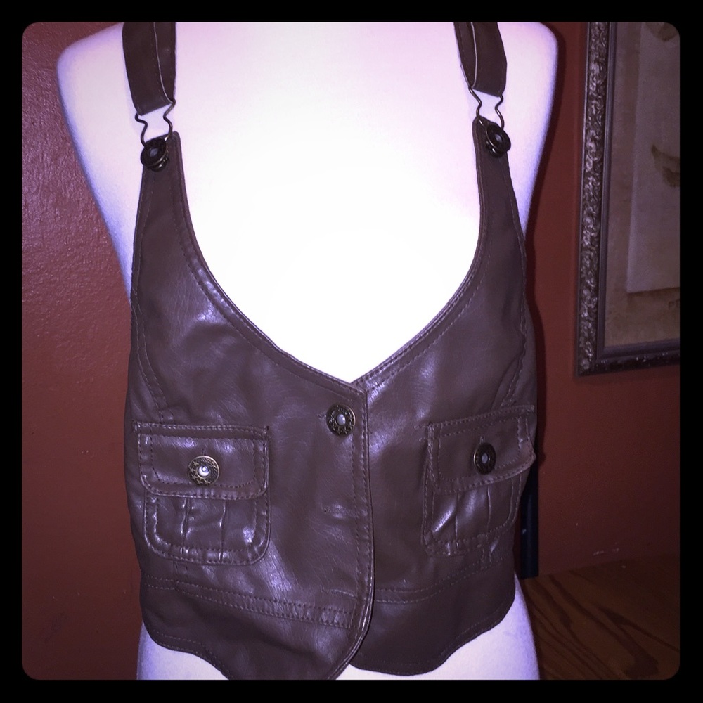 New Cute Faux Leather Vest